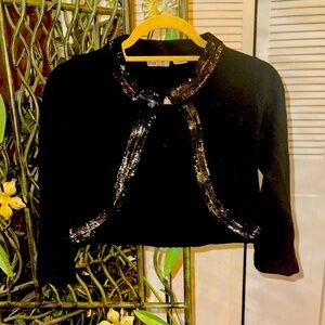 Pout black Sequin Trim Bolero Jacket